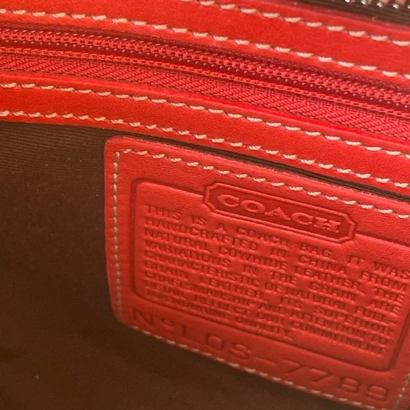 Coach Red Leather Shoulder Bag - Picture 5 of 6